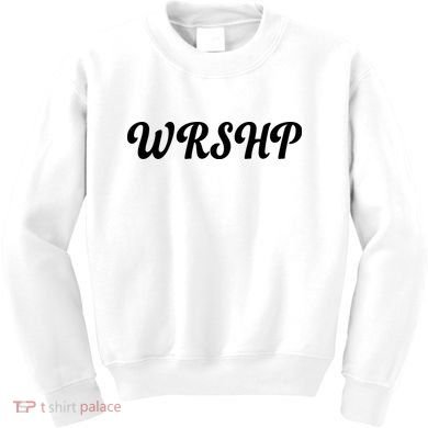 WRSHP Christian Worship Shortened Word Kids Sweatshirt