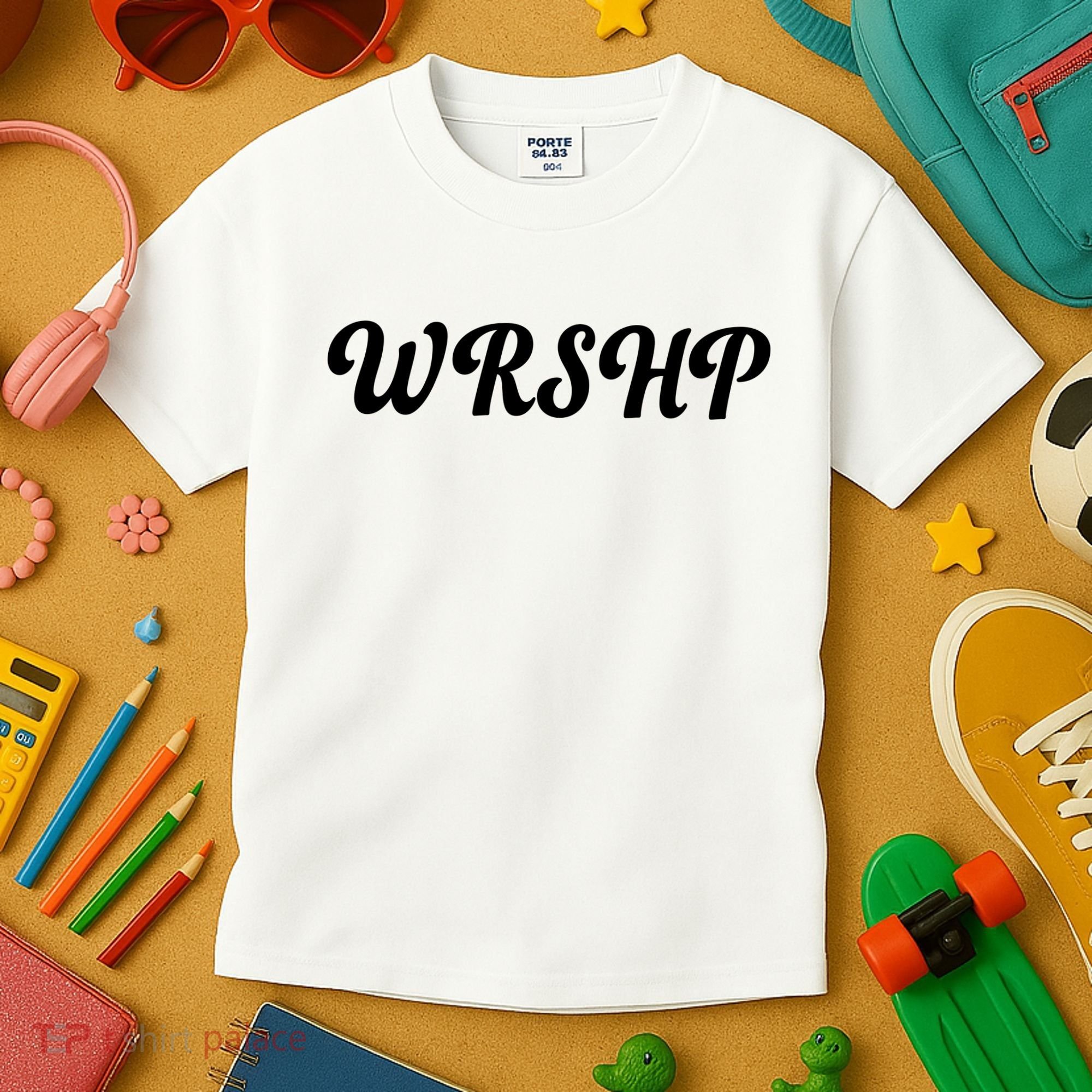 WRSHP Christian Worship Shortened Word Kids T-Shirt