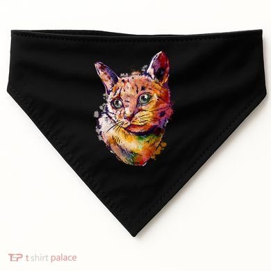 Watercolor Cat USA-Made Doggie Bandana