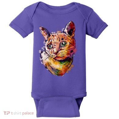 Watercolor Cat Baby Bodysuit