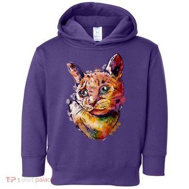 Watercolor Cat Toddler Hoodie
