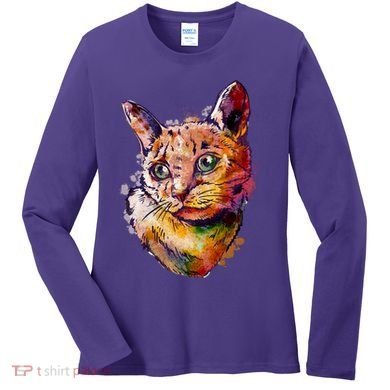 Watercolor Cat Women's Long Sleeve Shirt