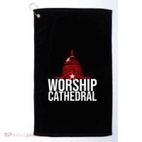 Worship Cathedral Golf Towel thumb 0