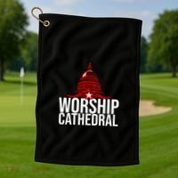Worship Cathedral Golf Towel thumb 1