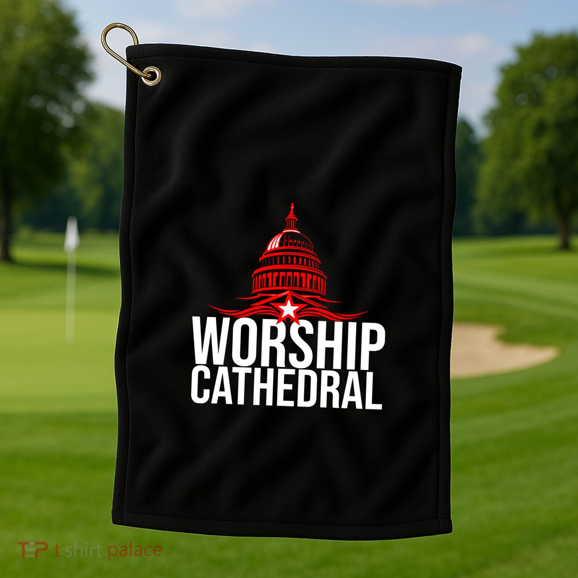 Worship Cathedral Golf Towel