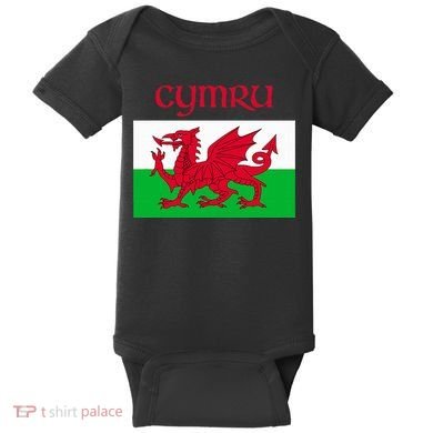 Wales Cymru Welsh Flag Baby Bodysuit