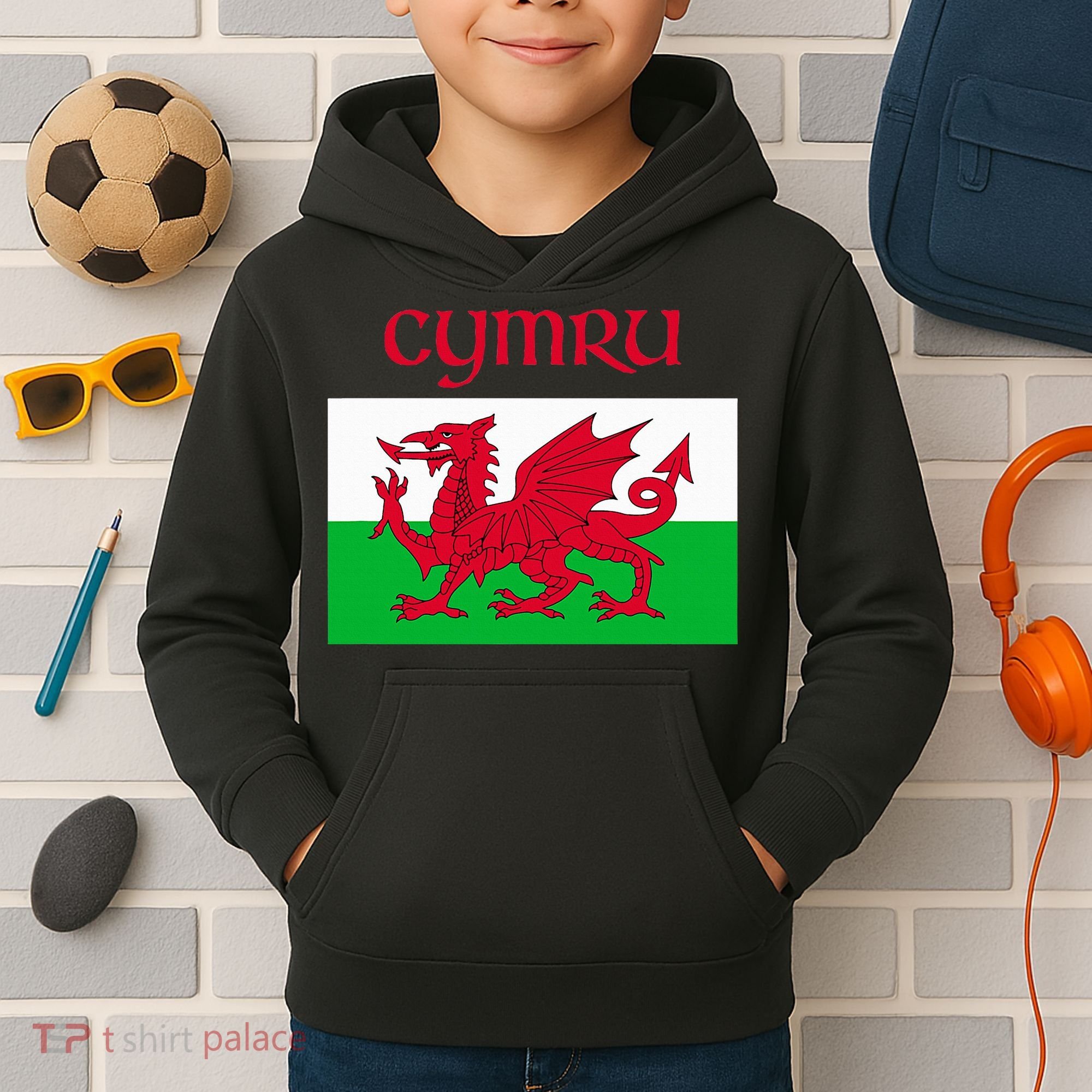 Wales Cymru Welsh Flag Kids Hoodie