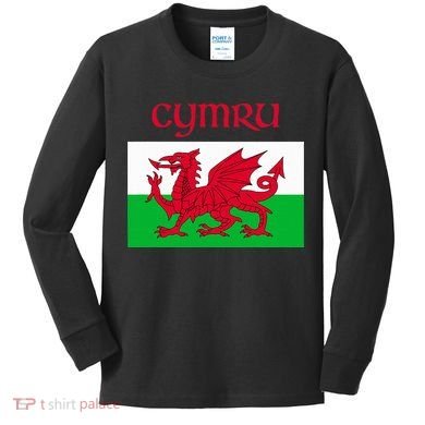 Wales Cymru Welsh Flag Kids Long Sleeve Shirt
