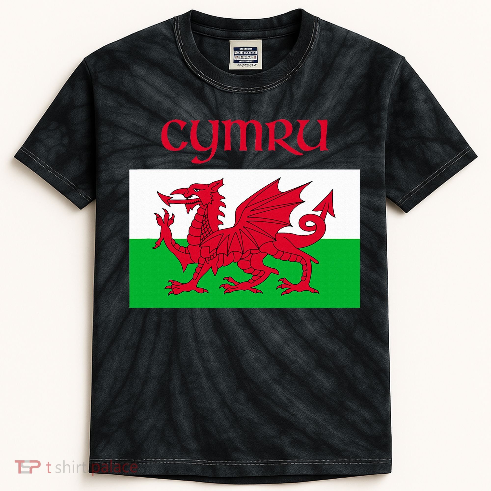 Wales Cymru Welsh Flag Kids Tie-Dye T-Shirt
