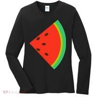 Watermelon Costume Watermelon Slice Couple Matching Women's Long Sleeve Shirt thumb 0