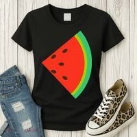 Watermelon Costume Watermelon Slice Couple Matching Women's T-Shirt thumb 3