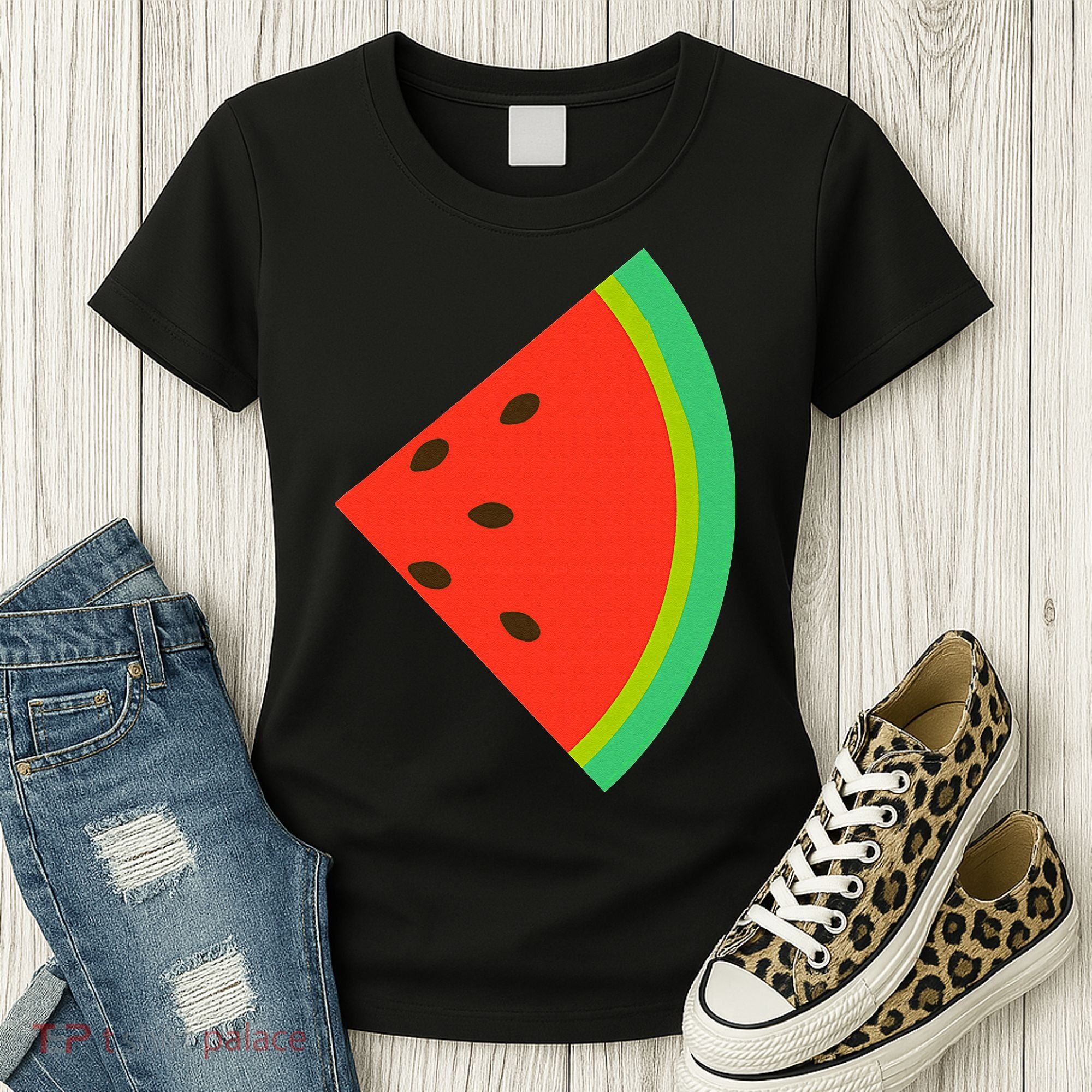 Watermelon Costume Watermelon Slice Couple Matching Women's T-Shirt