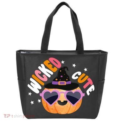 Wicked Cute Witch Halloween Pumpkin Tote Bag