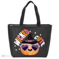 Wicked Cute Witch Halloween Pumpkin Tote Bag thumb 0
