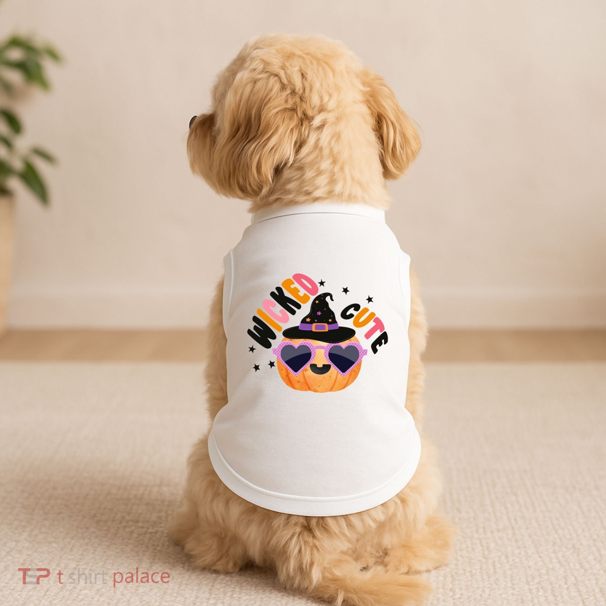 Wicked Cute Witch Halloween Pumpkin Doggie Tank