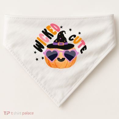 Wicked Cute Witch Halloween Pumpkin USA-Made Doggie Bandana