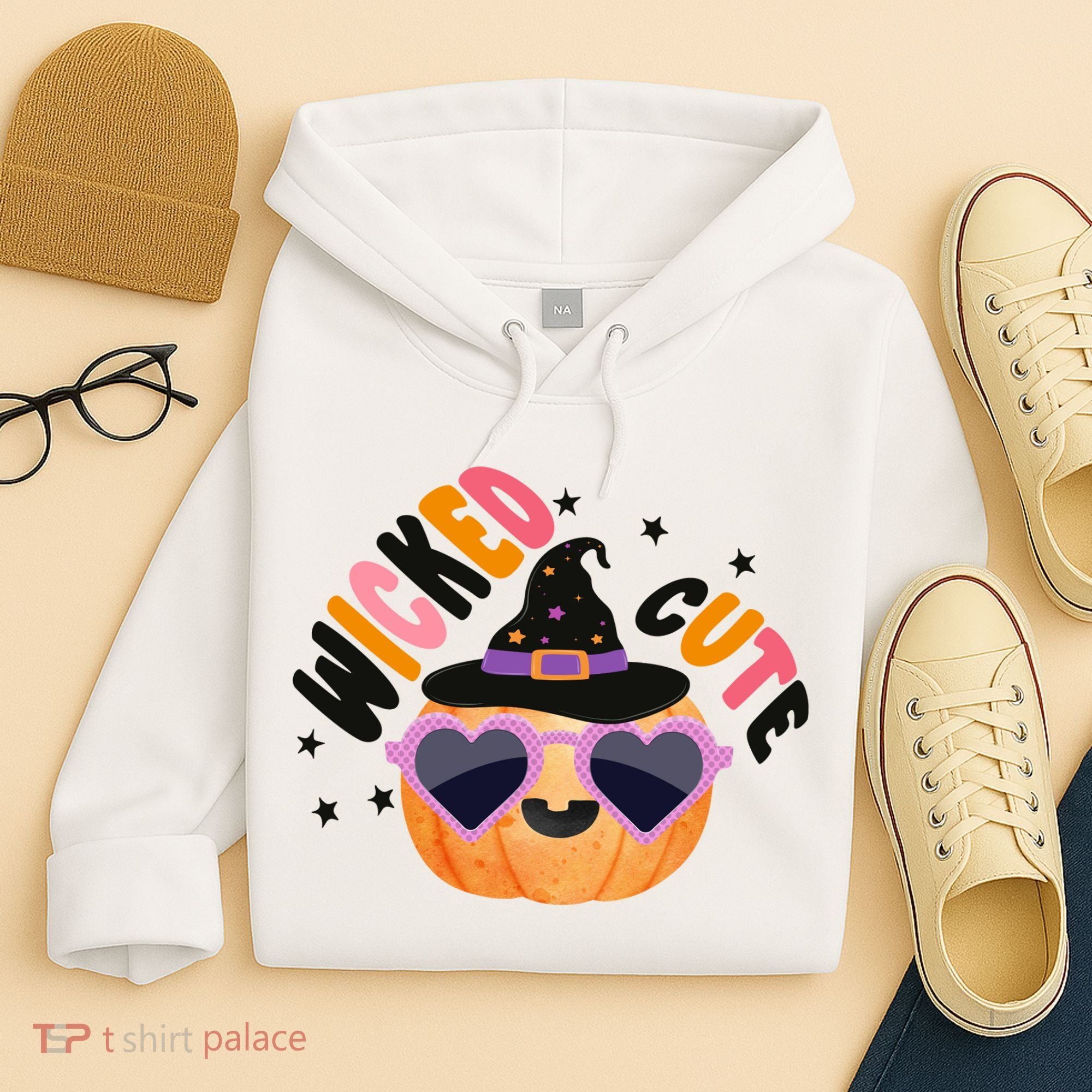 Wicked Cute Witch Halloween Pumpkin Hoodie