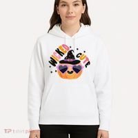 Wicked Cute Witch Halloween Pumpkin Hoodie thumb 5