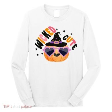 Wicked Cute Witch Halloween Pumpkin Long Sleeve Shirt