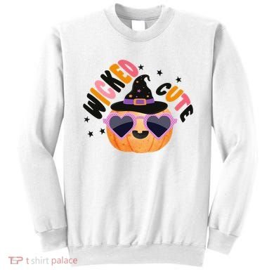 Wicked Cute Witch Halloween Pumpkin Sweatshirt