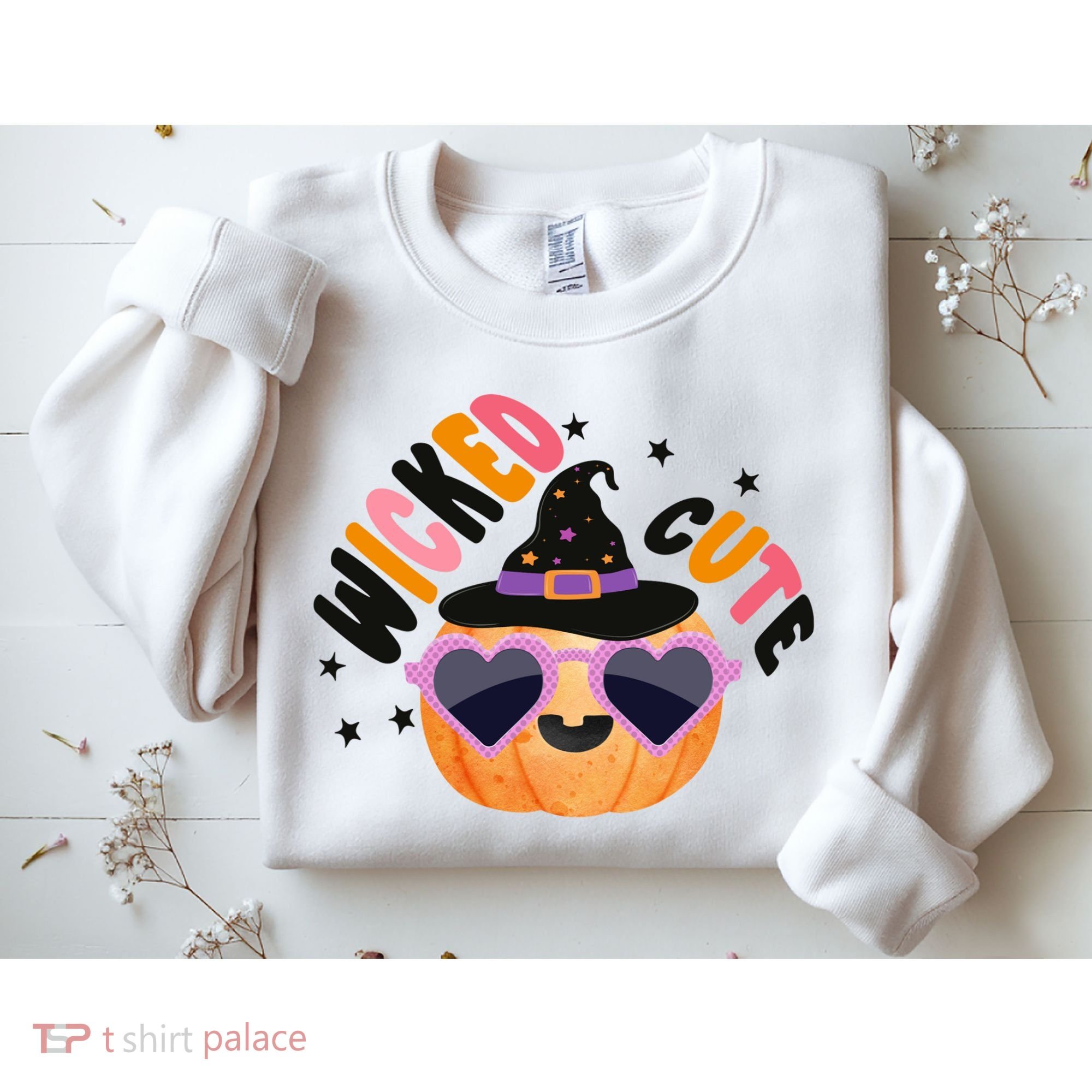 Wicked Cute Witch Halloween Pumpkin Sweatshirt