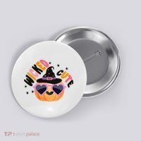 Wicked Cute Witch Halloween Pumpkin Button thumb 0
