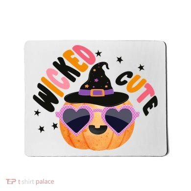 Wicked Cute Witch Halloween Pumpkin Mousepad