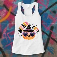 Wicked Cute Witch Halloween Pumpkin Women's Tank Top thumb 3