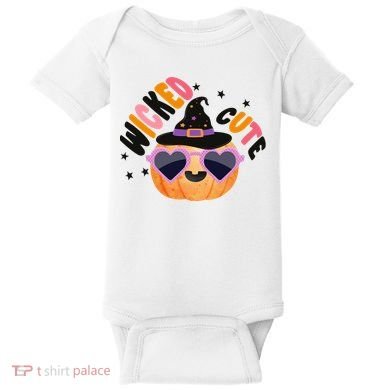 Wicked Cute Witch Halloween Pumpkin Baby Bodysuit