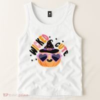 Wicked Cute Witch Halloween Pumpkin Tank Top thumb 2