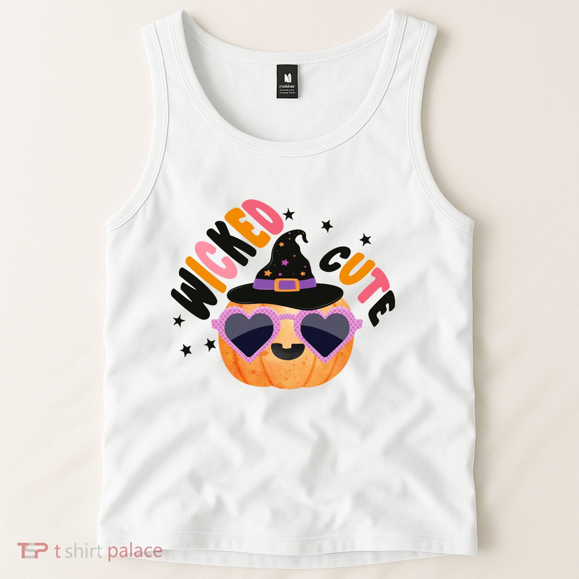 Wicked Cute Witch Halloween Pumpkin Tank Top