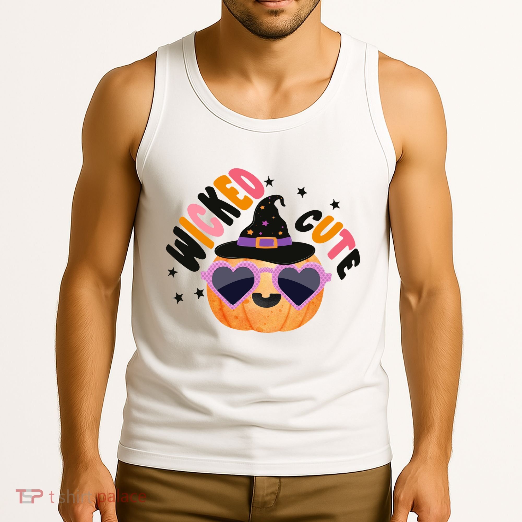 Wicked Cute Witch Halloween Pumpkin Tank Top