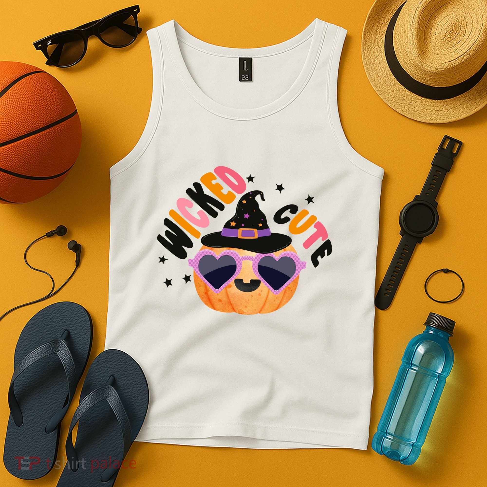 Wicked Cute Witch Halloween Pumpkin Tank Top