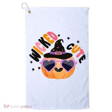 Wicked Cute Witch Halloween Pumpkin Golf Towel