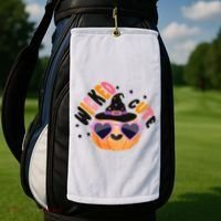 Wicked Cute Witch Halloween Pumpkin Golf Towel thumb 2