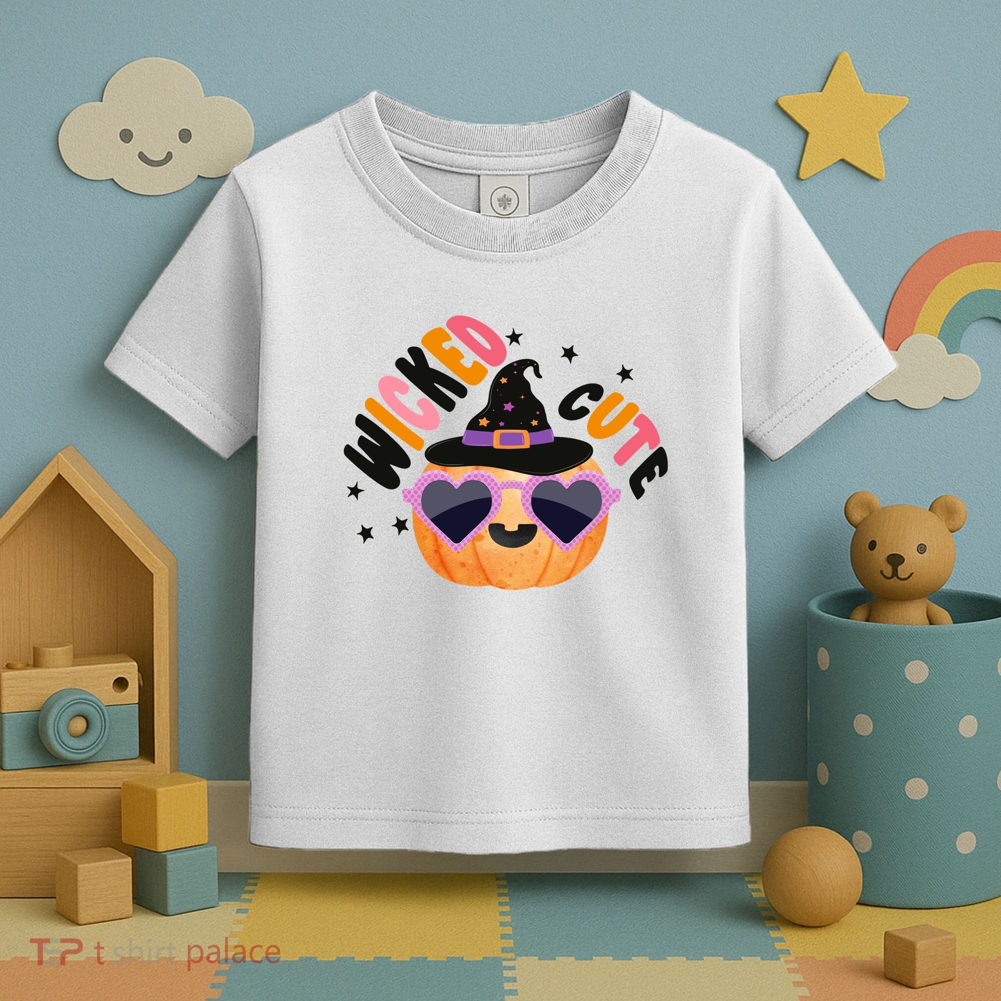 Wicked Cute Witch Halloween Pumpkin Toddler T-Shirt