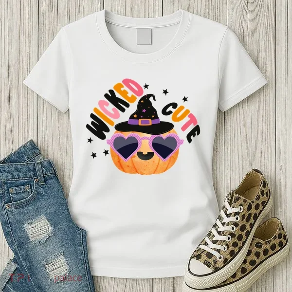 Wicked Cute Witch Halloween Pumpkin Women's T-Shirt