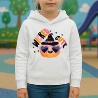 Wicked Cute Witch Halloween Pumpkin Kids Hoodie thumb 3