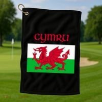 Wales Cymru Welsh Flag Golf Towel thumb 1