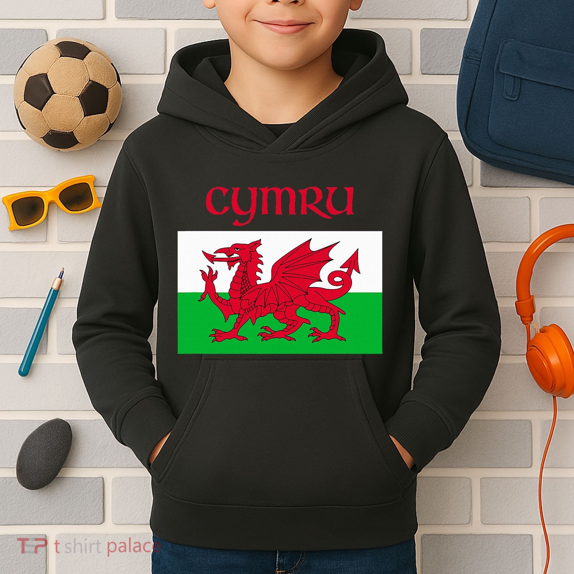 Wales Cymru Welsh Flag Kids Hoodie