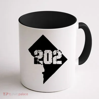 Washington, DC 202 Area Code TShirt Coffee Mug back