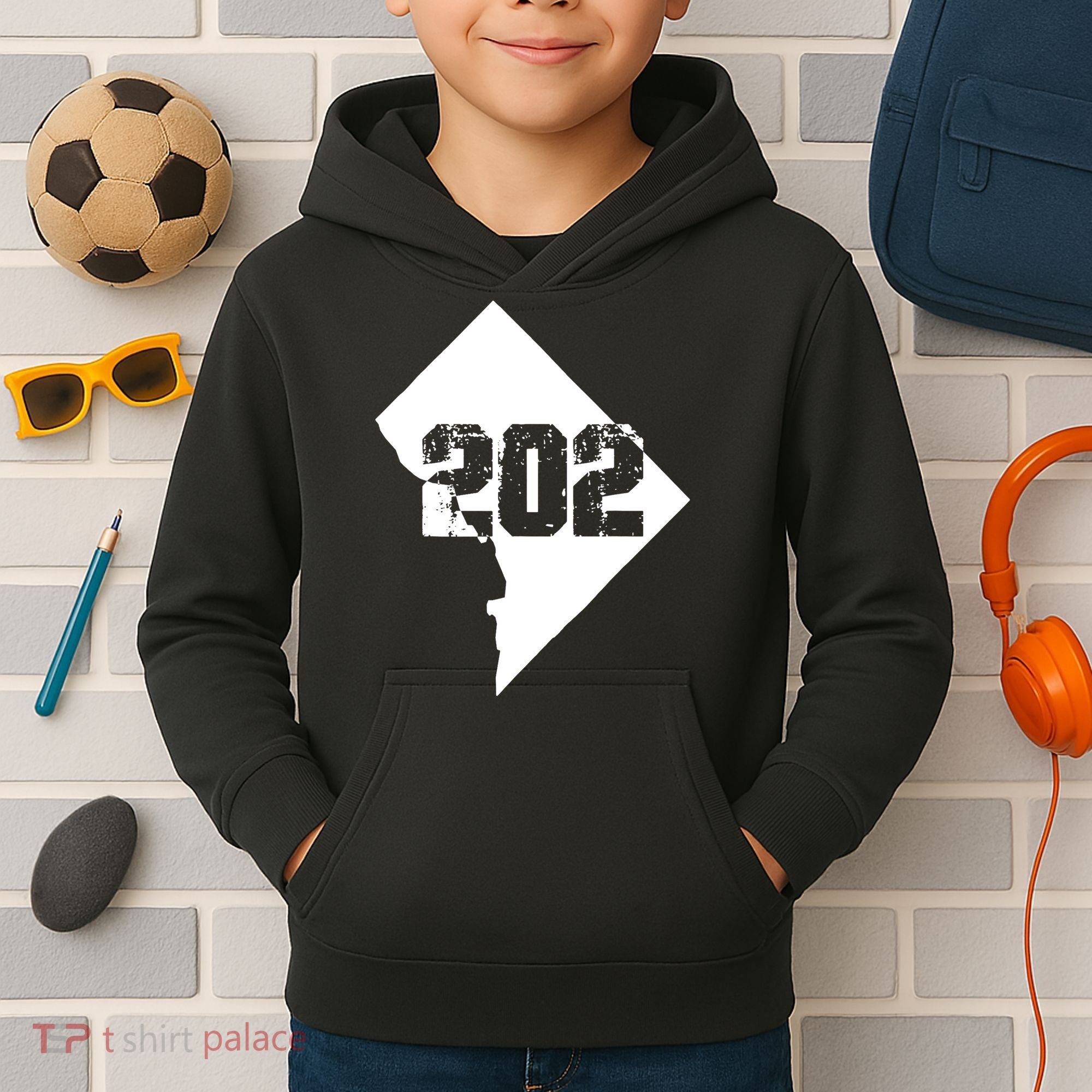 Washington, DC 202 Area Code TShirt Kids Hoodie