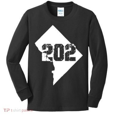 Washington, DC 202 Area Code TShirt Kids Long Sleeve Shirt