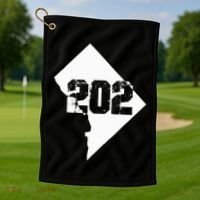 Washington Dc 202 Area Code Golf Towel thumb 1