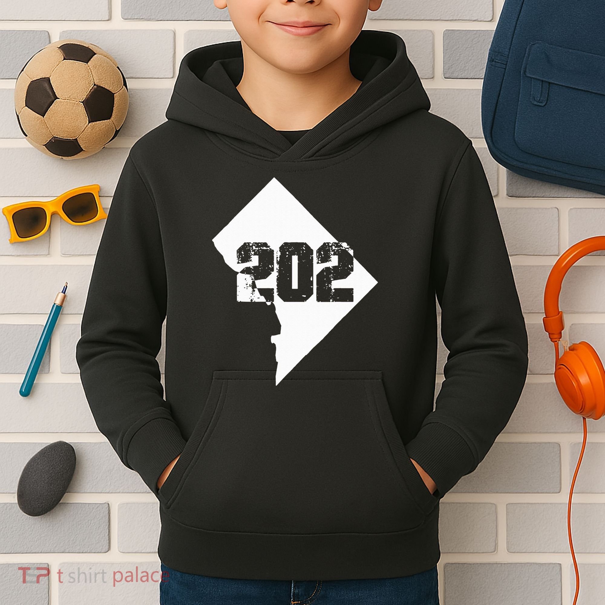 Washington Dc 202 Area Code Kids Hoodie