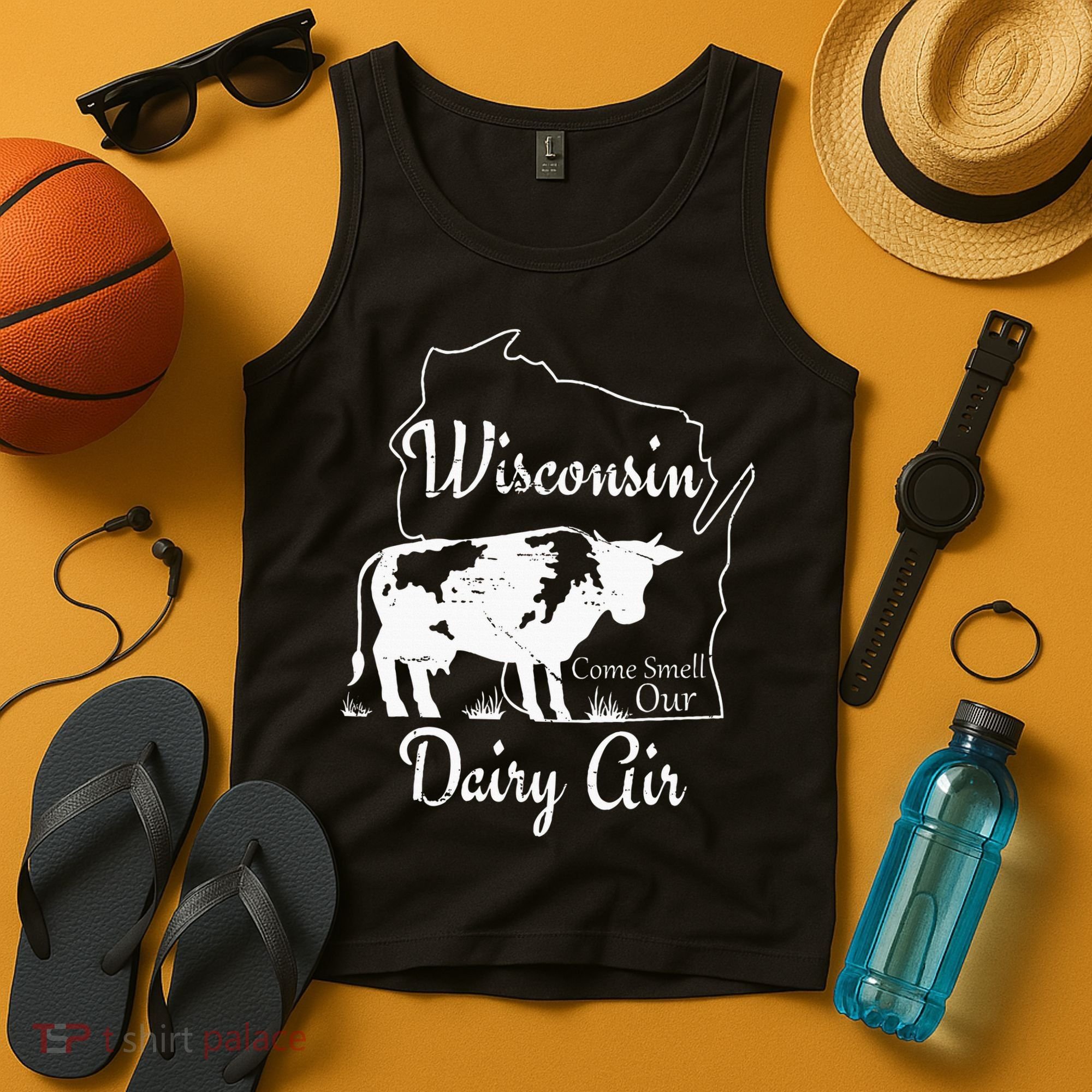 Wisconsin Dairy Air Humor Parody Clothing Tank Top