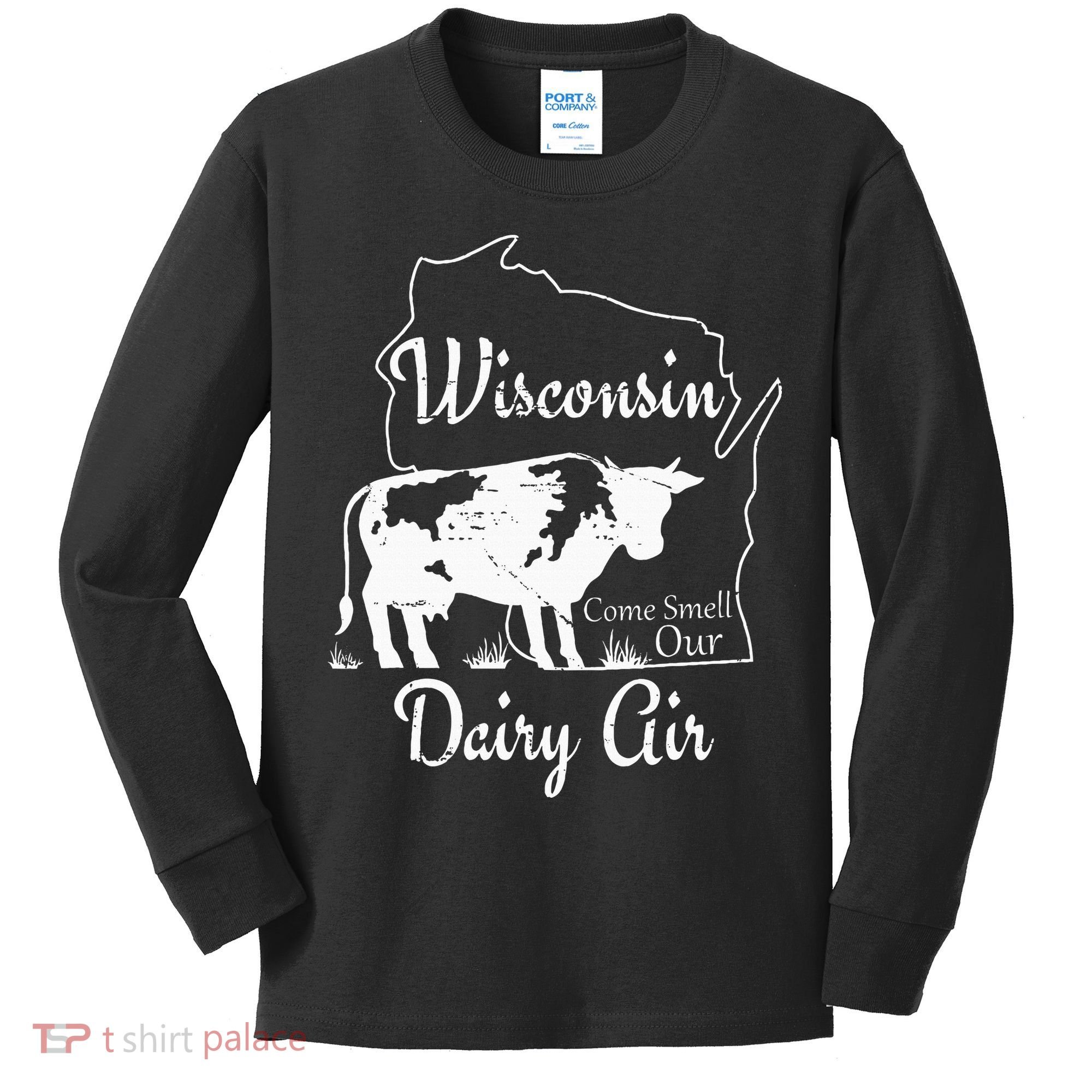 Wisconsin Dairy Air Humor Parody Clothing Kids Long Sleeve Shirt