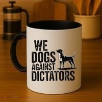 We Dogs Against Dictators Subtle Anti Trump Resist  Protest Coffee Mug thumb 4