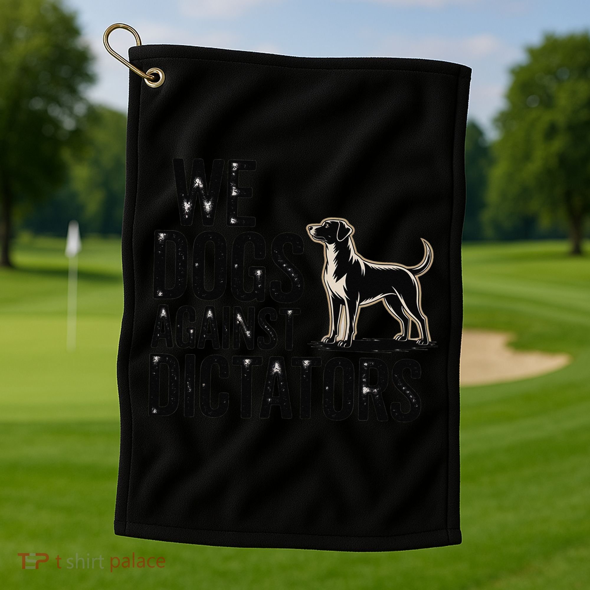 We Dogs Against Dictators Subtle Anti Trump Resist  Protest Golf Towel
