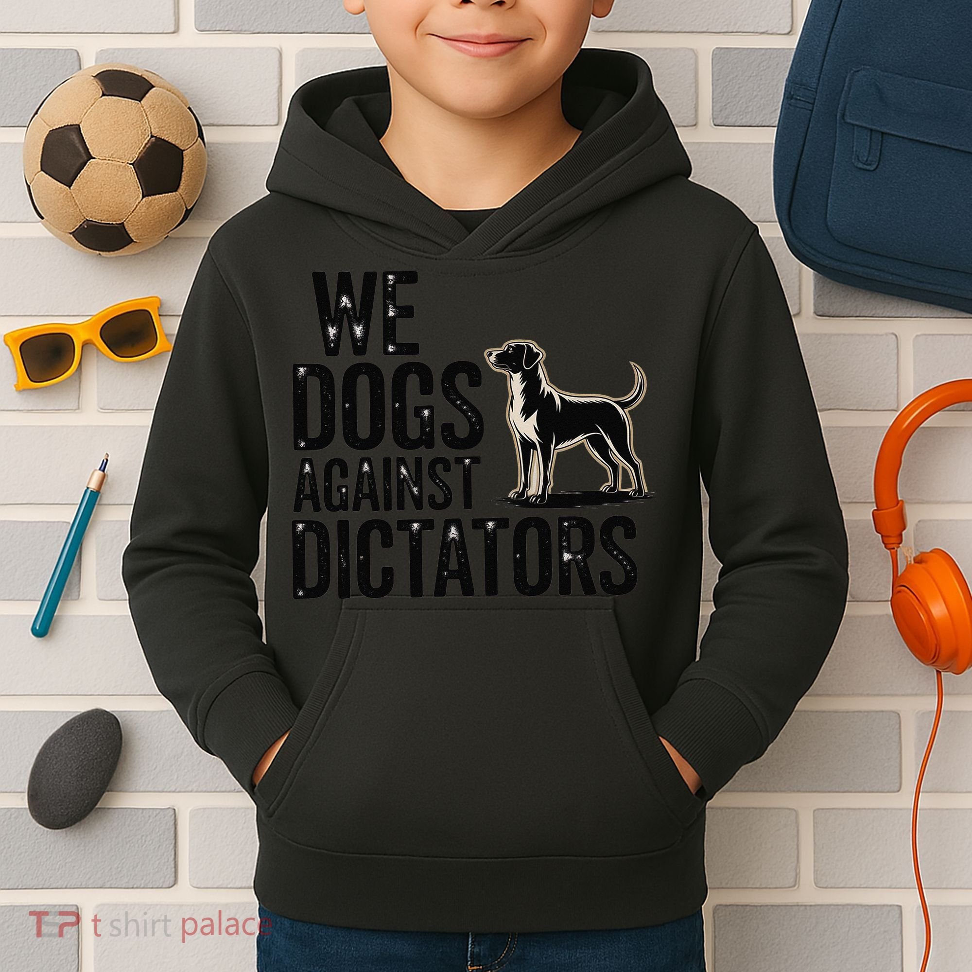 We Dogs Against Dictators Subtle Anti Trump Resist  Protest Kids Hoodie